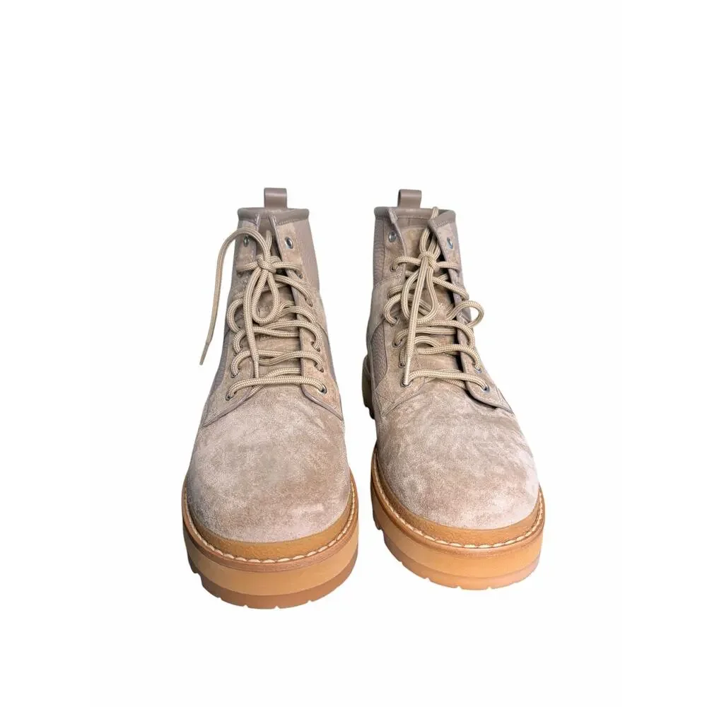 Moncler NIB Peka Camp Hiking Boots in Medium Beige Size 42